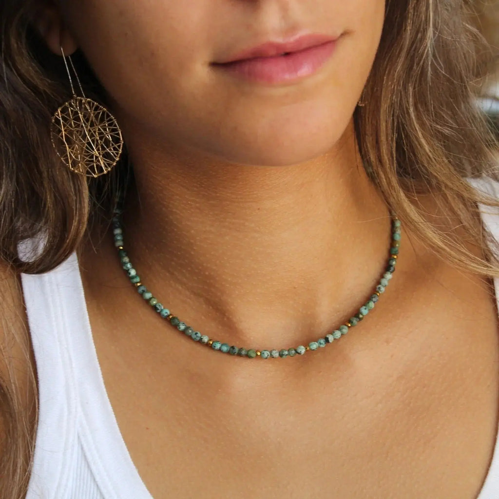 Stardust Carina African Turquoise Necklace Vania Long Way Home