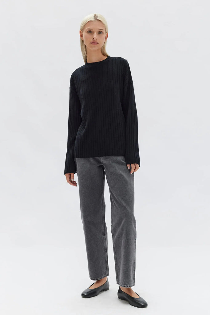 Wool Cashmere Rib Long Sleeve Top| Assembly Label|  Long Way Home