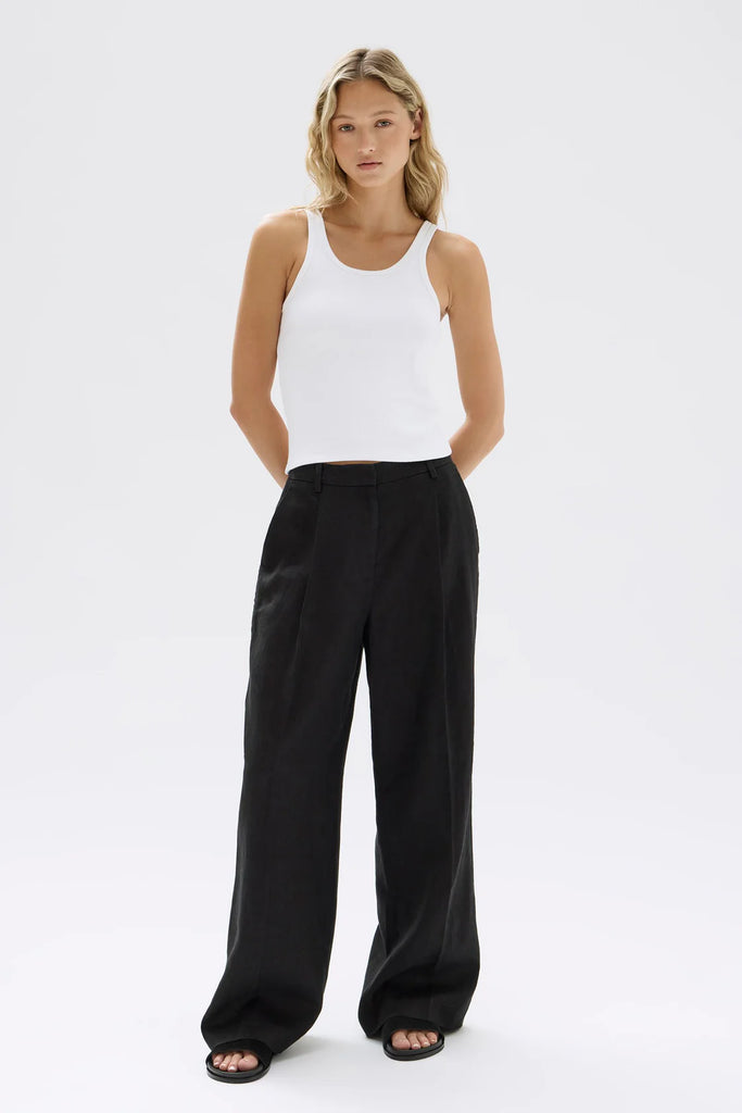 Aria Linen Pant | Black - Long Way Home