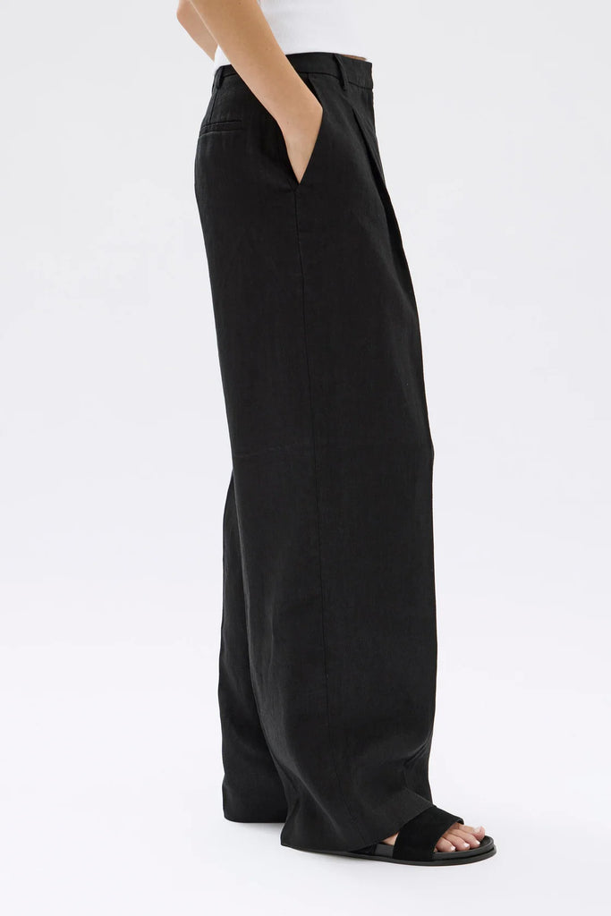 Aria Linen Pant | Black - Long Way Home