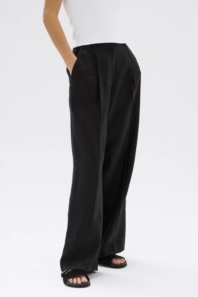 Aria Linen Pant | Black - Long Way Home