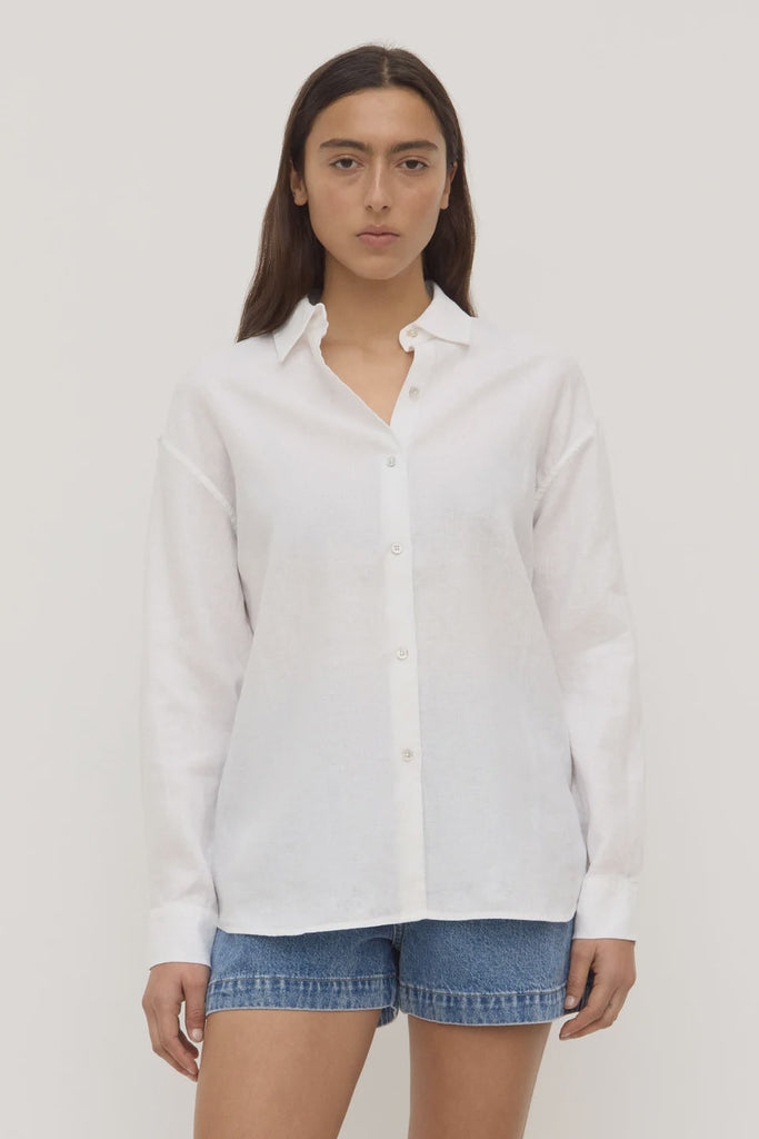 Assembly Label | Everyday Womens Linen Long Sleeve Shirt | White| Product vendor
