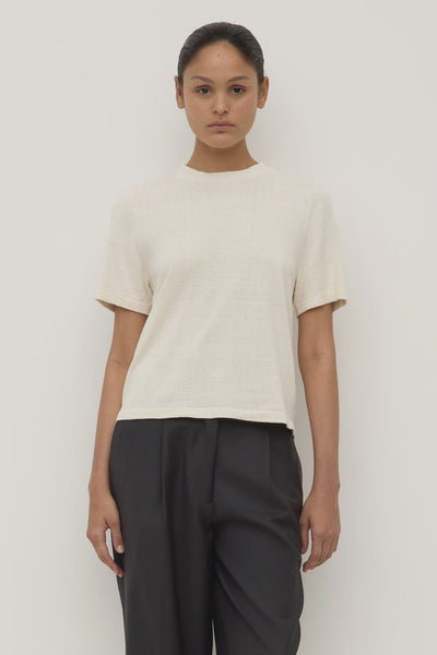 Assembly Label | June Silk Knit Tee | Cream| Product vendor