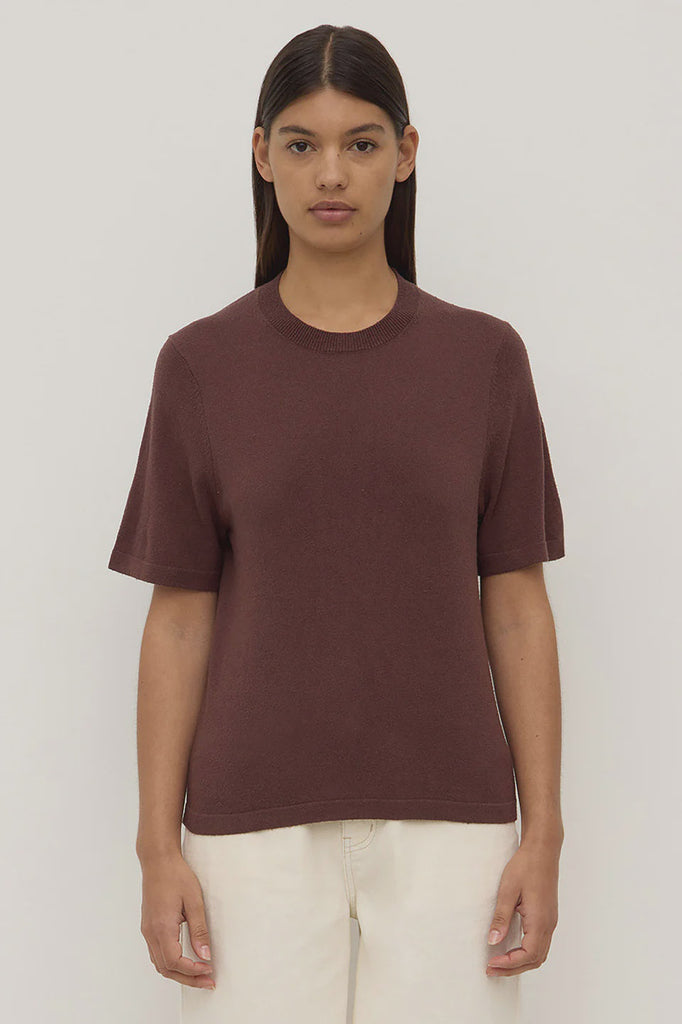 Assembly Label | June Silk Knit Tee | Espresso| Product vendor