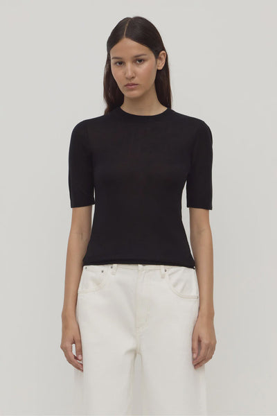 Assembly Label | Mina Silk Knit Tee | Black| Product vendor