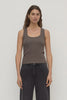 Assembly Label | Robyn Scoop Neck Rib Tank | Bark| Product vendor