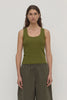 Assembly Label | Robyn Scoop Neck Rib Tank | Grove| Product vendor