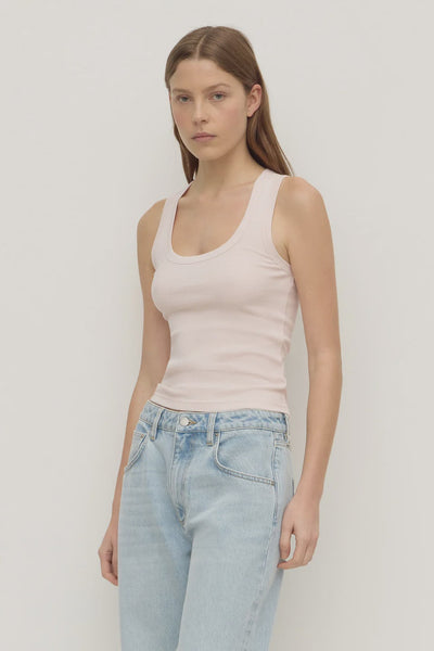 Assembly Label | Robyn Scoop Neck Rib Tank | Soft Rose| Product vendor