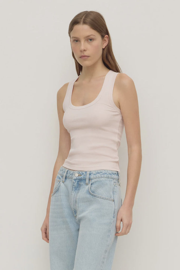 Assembly Label | Robyn Scoop Neck Rib Tank | Soft Rose| Product vendor