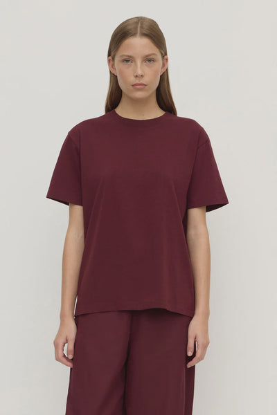 Assembly Label | Womens Organic Base Tee | Merlot| Product vendor