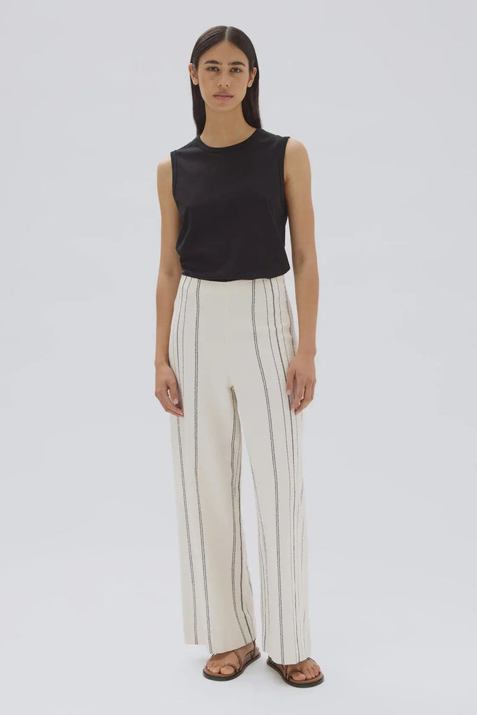 Matera Stripe Pant | Cream/Black| Assembly Label|  Long Way Home