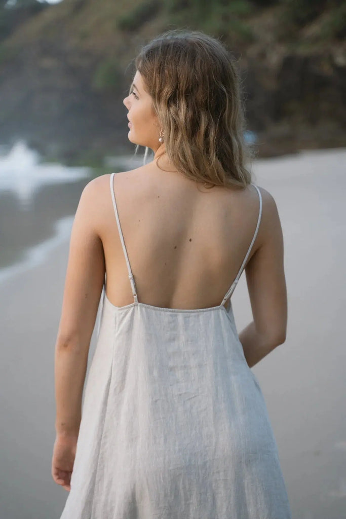 Coco Linen Dress | Oatmeal Lilly Pilly Long Way Home
