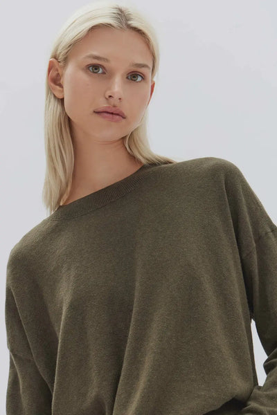 Cotton Cashmere Lounge Sweater | Pea Marle| Assembly Label|  Long Way Home