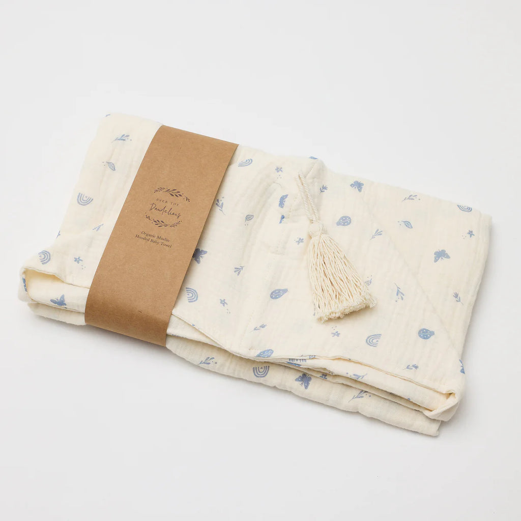 Over The Dandelions | Organic Muslin Hooded Towel - Long Way Home