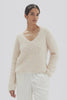 Hunter Alpaca V-Neck Knit | Cream| Assembly Label|  Long Way Home