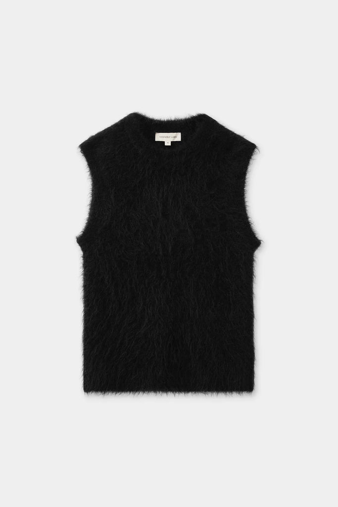 Hunter Alpaca Cropped Knit Vest | Black - Long Way Home