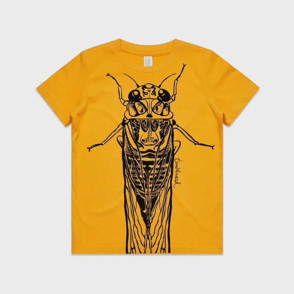 Kids Cicada/Kihikihi-wawā T-Shirt | Gold Tumbleweed Long Way Home