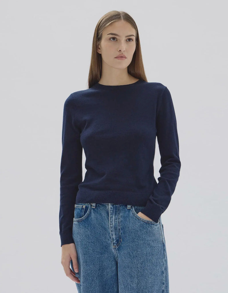 Maddy Light Weight Cotton Cashmere Top | Ink| Assembly Label|  Long Way Home