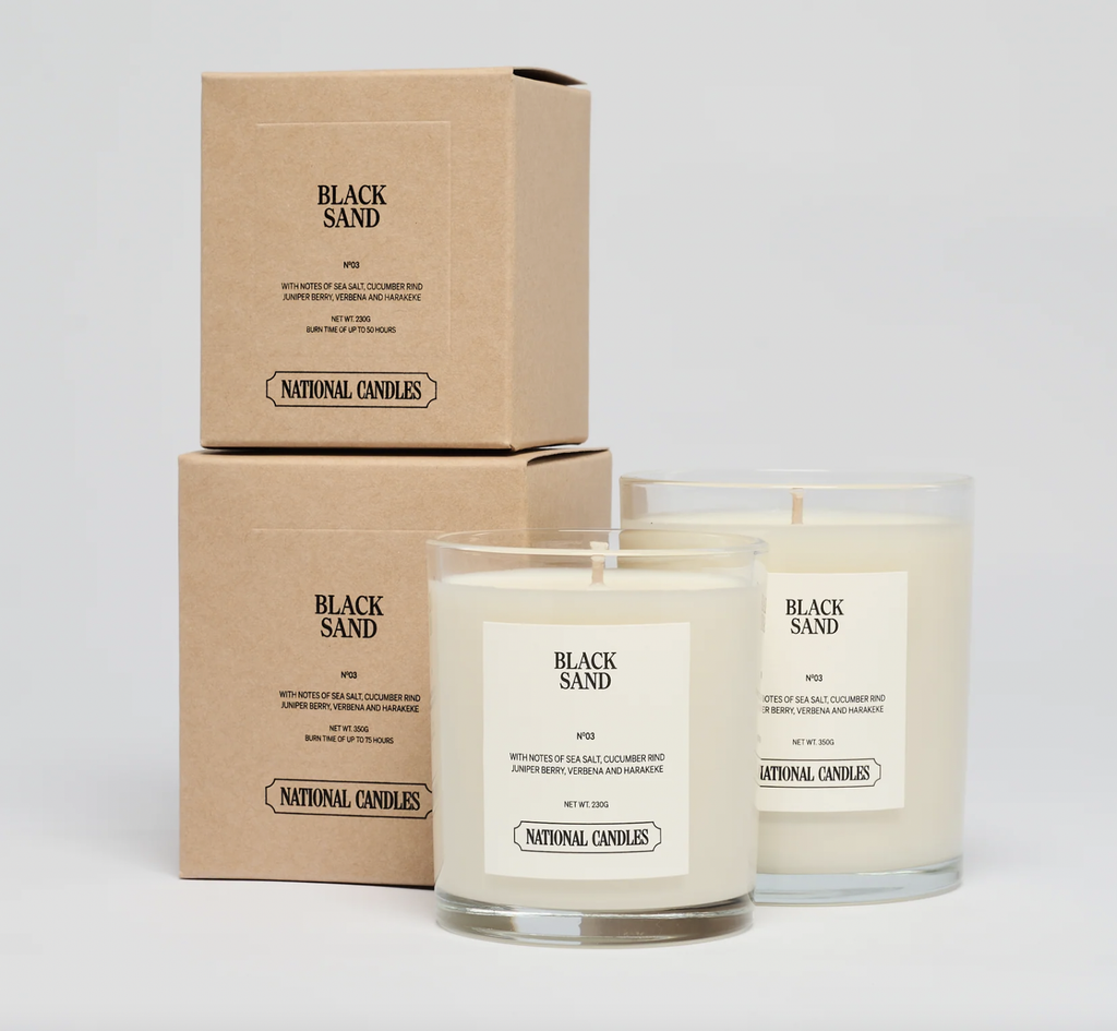 National Candles | Black Sand Soy Candle| Product vendor