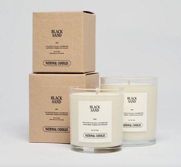 National Candles | Black Sand Soy Candle| Product vendor