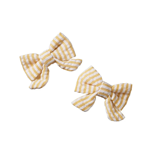 Nature Baby | Bow Hair Clips 2 Pack | Golden Stripe| Product vendor