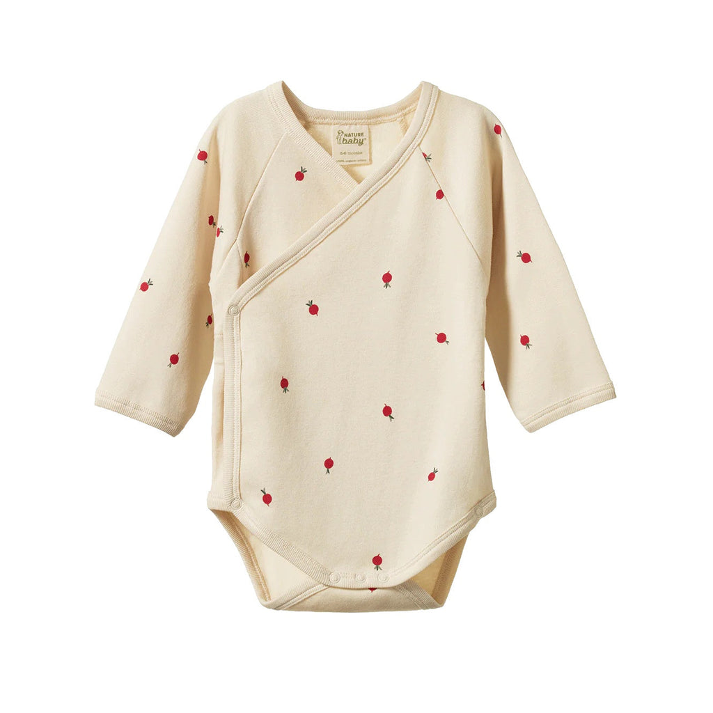Nature Baby | Long Sleeve Kimono Bodysuit | Radish Print| Product vendor