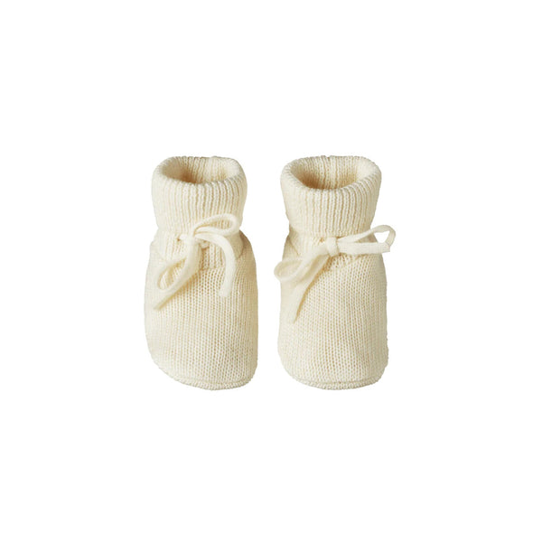 Nature Baby | Merino Knit Drawstring Booties | Natural| Product vendor