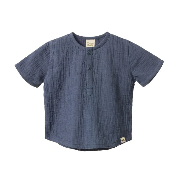Nature Baby | Short Sleeve Caravan Shirt Muslin | Vintage Indigo| Product vendor