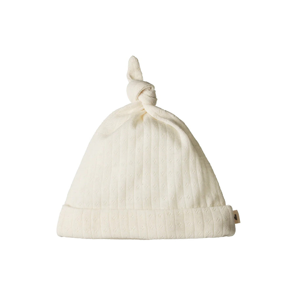Nature Baby | Pointelle Merino Knotted Beanie | Natural| Product vendor