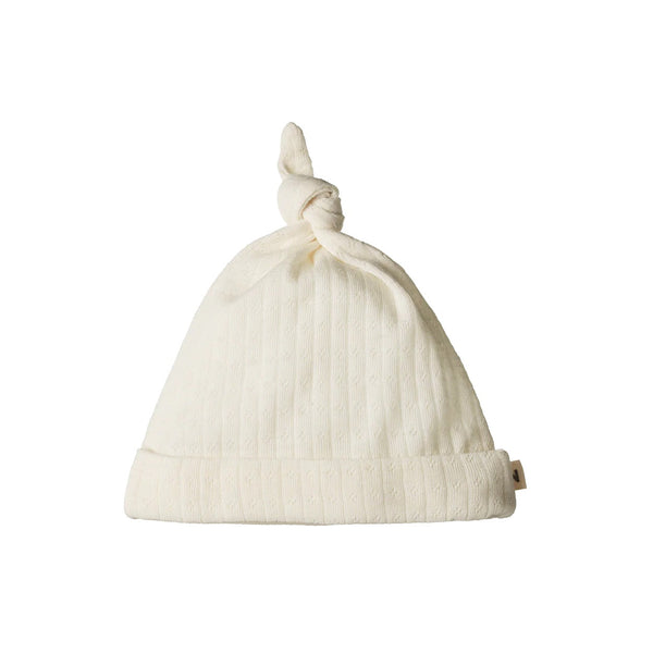 Nature Baby | Pointelle Merino Knotted Beanie | Natural| Product vendor