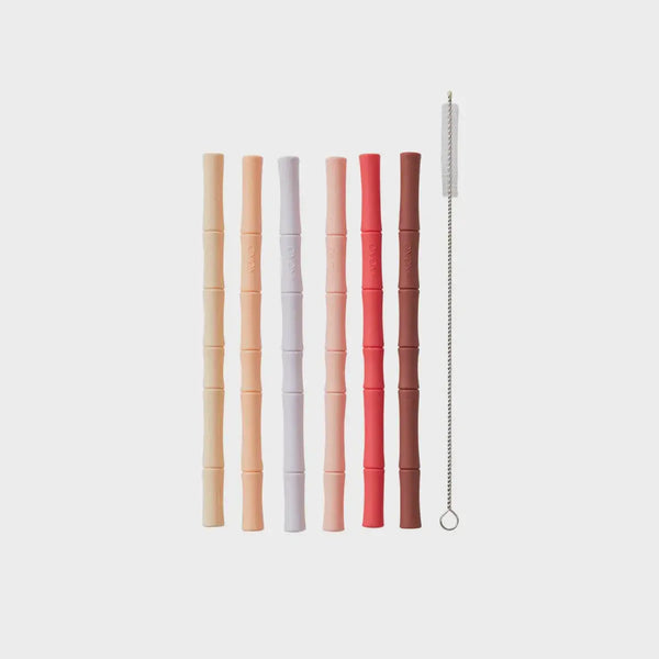 OYOY Bamboo Silicone Straws | Pack of 6| OYOY|  Long Way Home