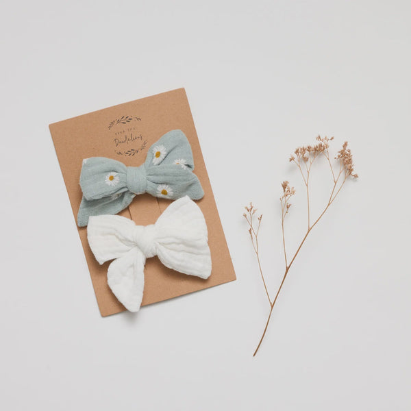 Over The Dandelions | Hair Clips Bows | Set of 2| Product vendor