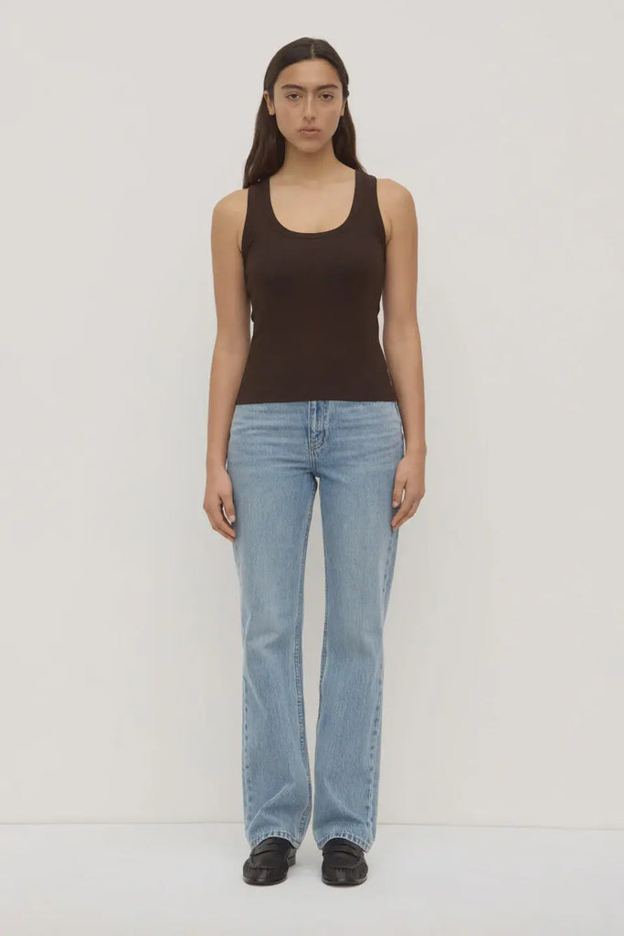 Robyn Scoop Neck Rib Tank | Ganache| Product vendor