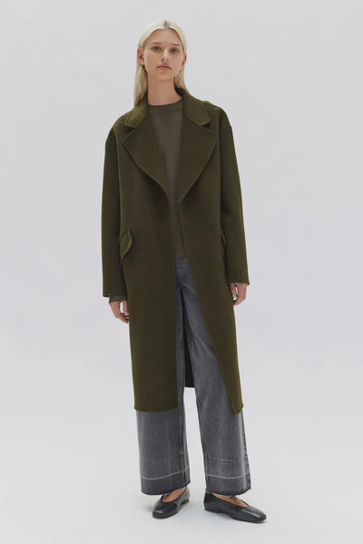 Sadie Single Breasted Wool Coat | Forest| Assembly Label|  Long Way Home