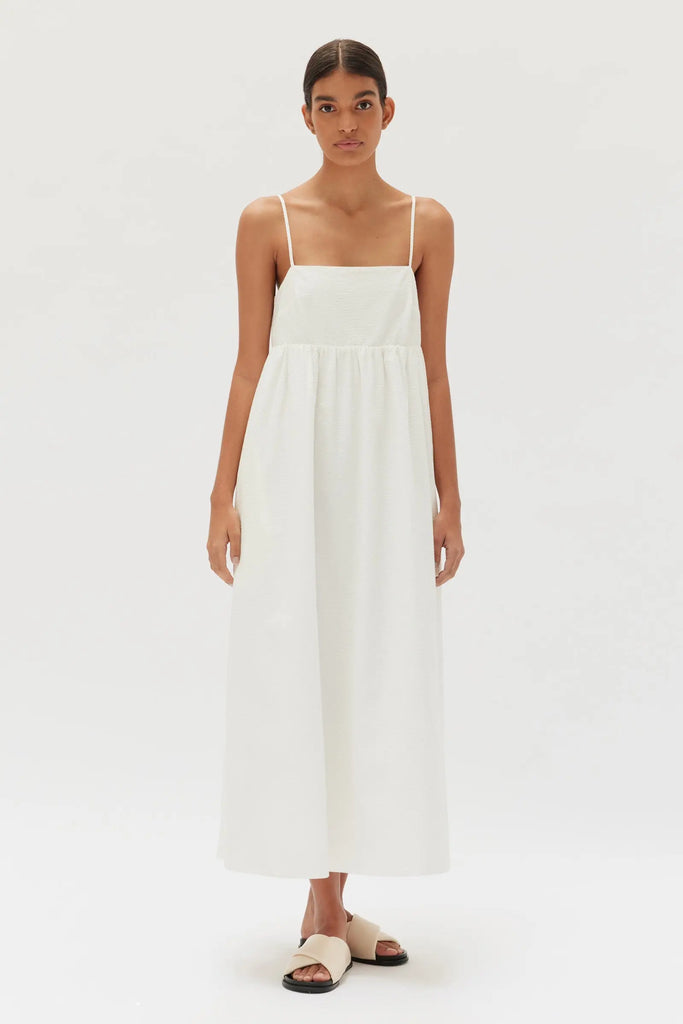 Seraphina Seersucker Dress White, Assembly Label