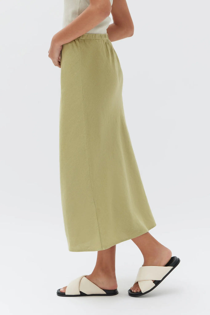 Stella Linen Bias Skirt | Agave Assembly Label Long Way Home
