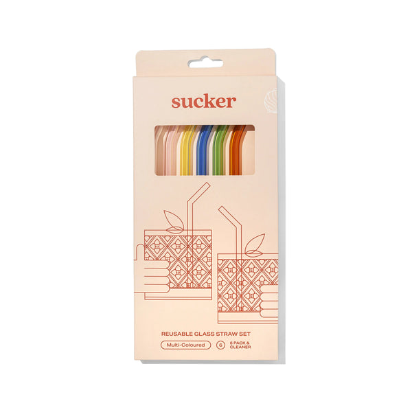 Sucker NZ | Glass Straws | Pack of 6 Sucker NZ Long Way Home