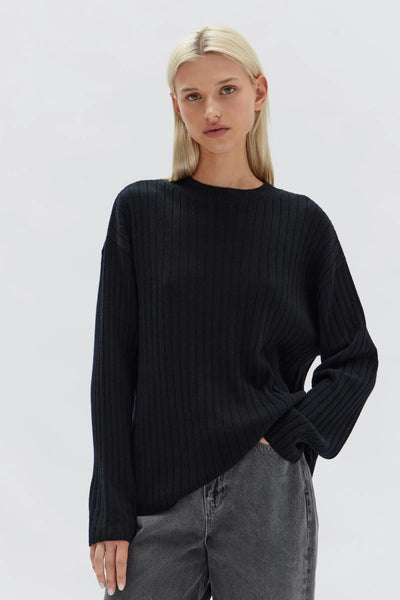 Wool Cashmere Rib Long Sleeve Top| Assembly Label|  Long Way Home