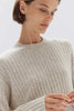 Wool Cashmere Rib Long Sleeve Top | Oat Marle| Assembly Label|  Long Way Home