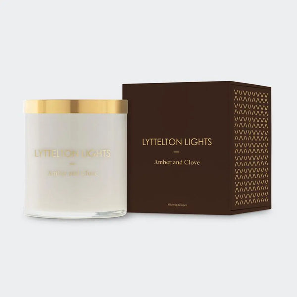 Amber and Clove Candle Lyttelton Lights Long Way Home