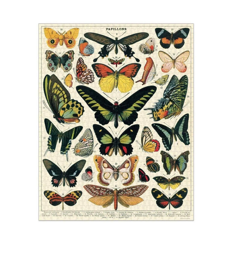 Butterflies | 1000 Piece Vintage Puzzle Cavallini & Co Long Way Home