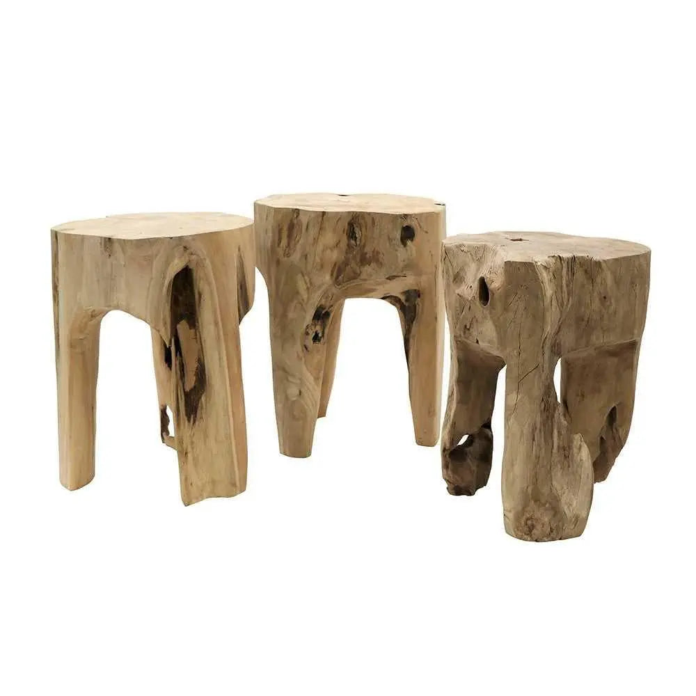 Crusoe Teak Tooth Side Table Hawthorne Collections Long Way Home