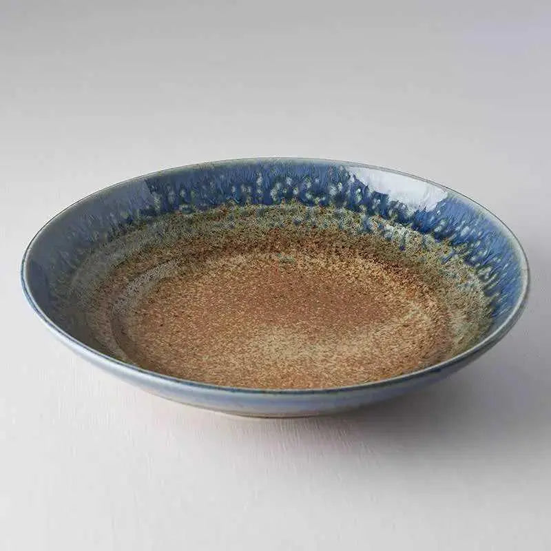 Earth & Sky Flat Base Serving Bowl Made In Japan Long Way Home