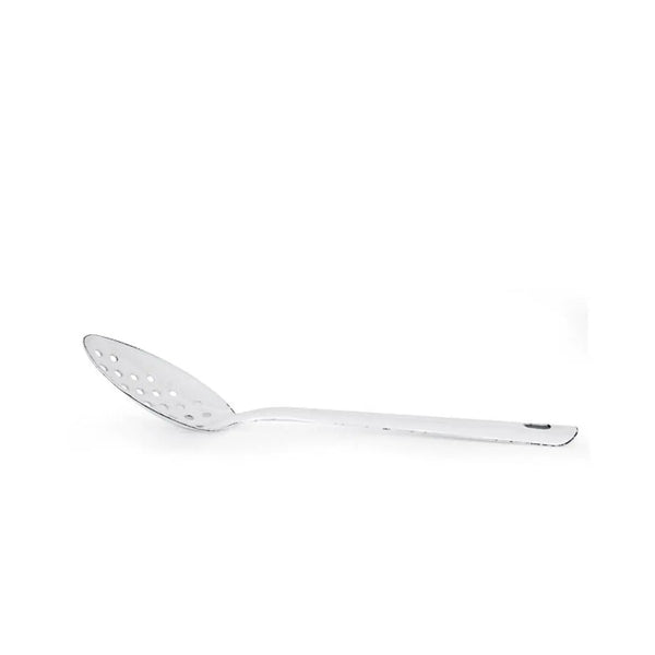 Falcon Enamel Perforated Spoon 30cm White Falcon Housewares Long Way Home
