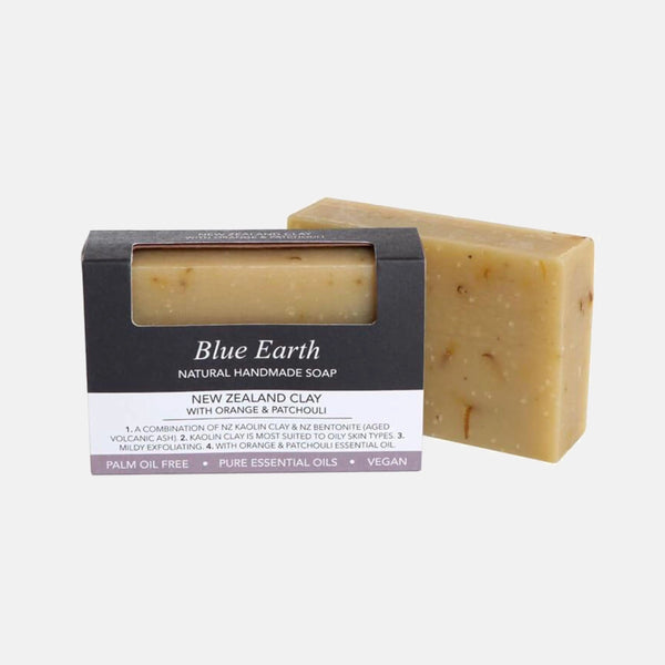 NZ Clay with Orange & Patchouli Soap Blue Earth Long Way Home
