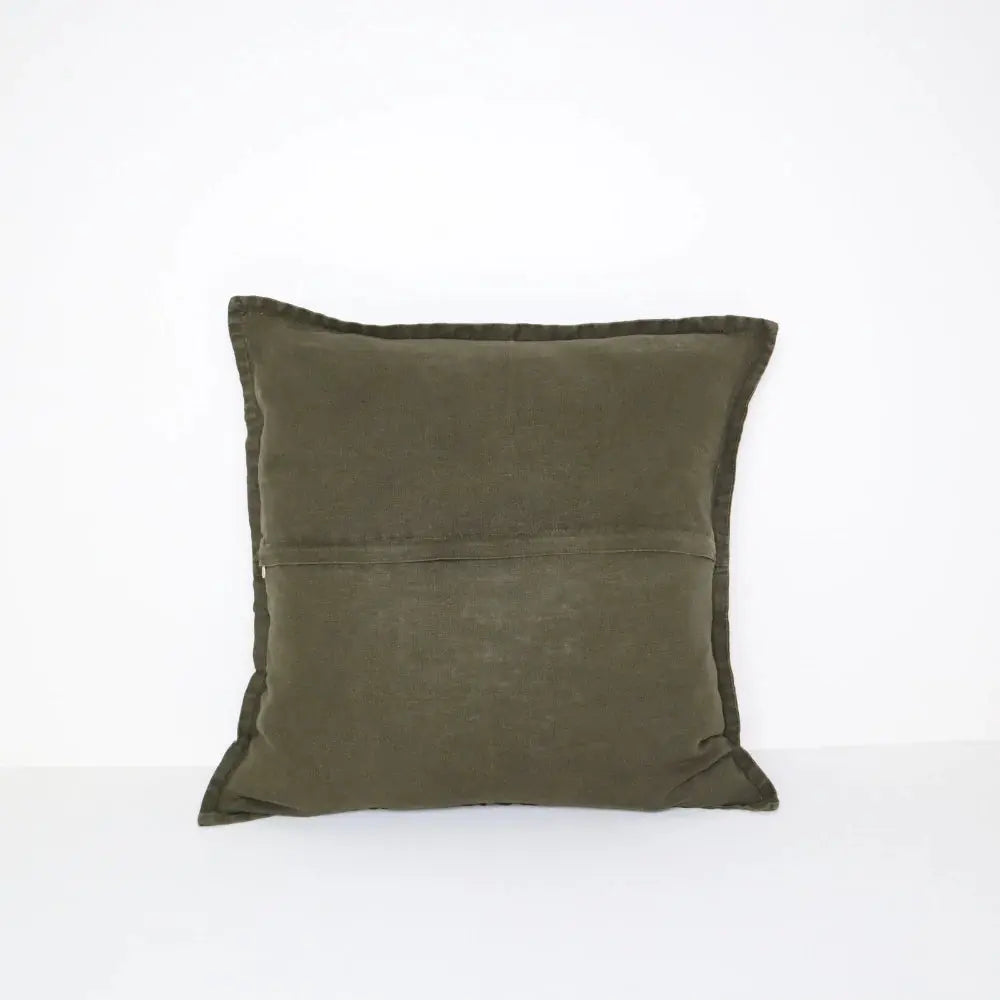 Raine & Humble Classic Linen Cushion Olive Green Raine & Humble Long Way Home