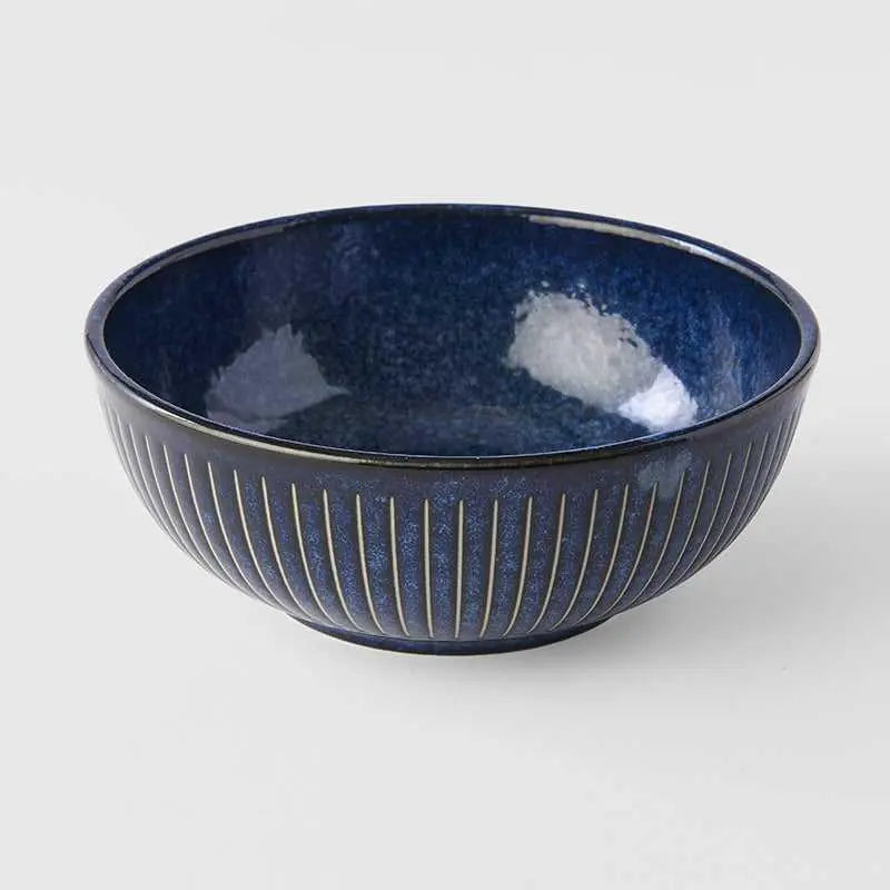 Ridged Indigo Medium Bowl Made In Japan Long Way Home