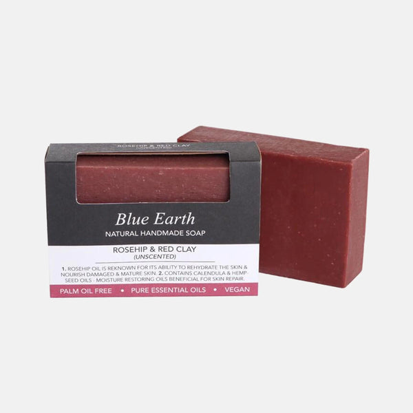 Rosehip & Red Clay (Unscented) Soap Blue Earth Long Way Home