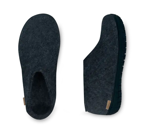 The Black Rubber Shoe Slipper | Denim Glerups Long Way Home