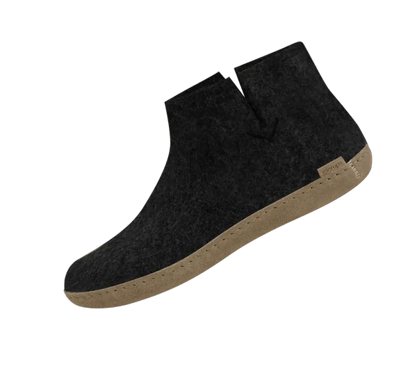 The Leather Boot Slipper Charcoal Glerups Long Way Home